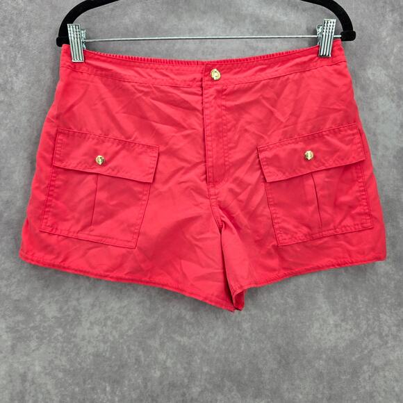 Liz & Co Pink Swimwear Snap Button Lined Broad Pants Shorts M Medium 10 - Picture 1 of 5